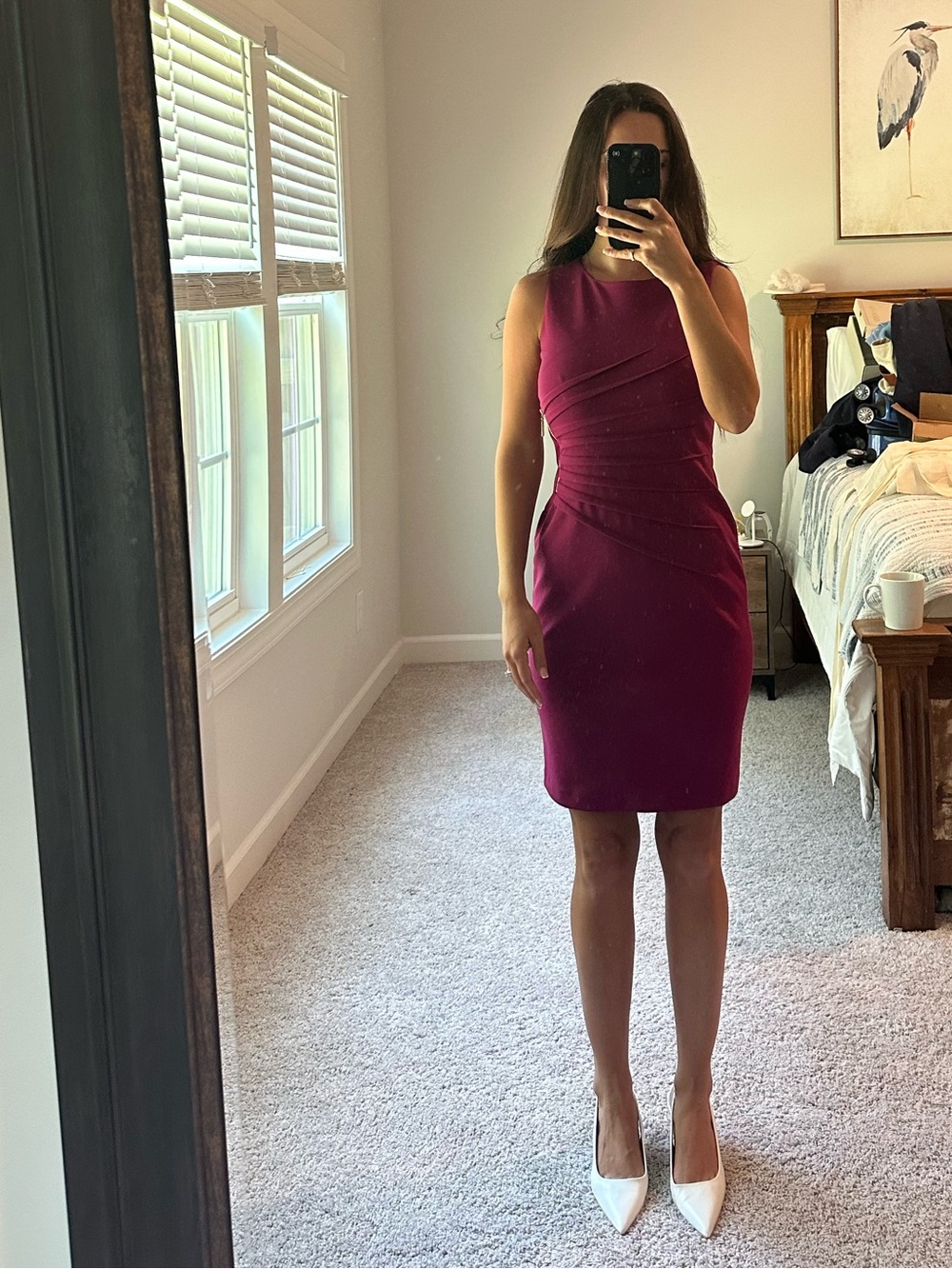 Ivanka Trump Sleeveless Sheath Dress in Plum